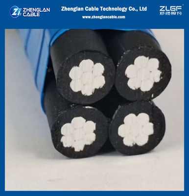 هادی آلومینیومی عایق هوایی 4X16 4X25 4X35 4X50 میلی متر مربع کابل دسته بندی شده هوایی ولتاژ پایین 4 رشته