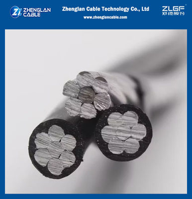 0.6/1kv آلومینیوم / آلیاژ آلومینیوم رسان XLPE عایق 2 * 1/0 + 1/0 AAAC AWG ABC کابل فوقانی بسته بندی شده سیم برق خدمات قطره سه گانه