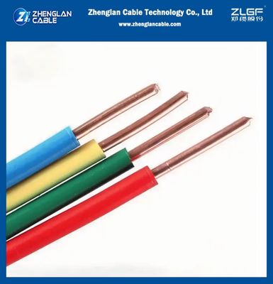 H07V-U ساختمان مسکن سیم برق PVC عایق مس تک هسته 450/750V CU/PVC 10mm2 IEC 60227-1
