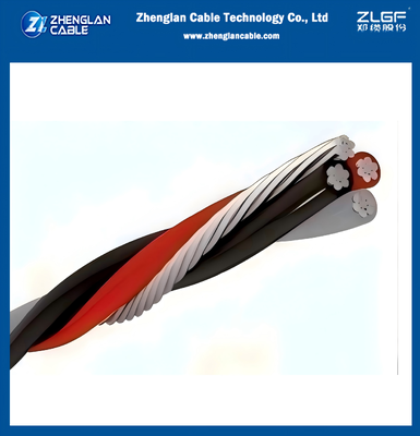 کابل آلومینیومی چهارگانه 3x70+70 میلی‌متر مربع بدون خنثی –AAC/XLPE+AAC 0.6/1kv آلومینیوم هادی XLPE عایق NBR 8182
