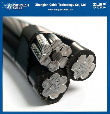 کابل عایق بالا 0.6 / 1kV هادی آلومینیومی سهگانه XLPE هادی فاز عایق و سیم خنثی AAAC 2x1/0+1/0AWG