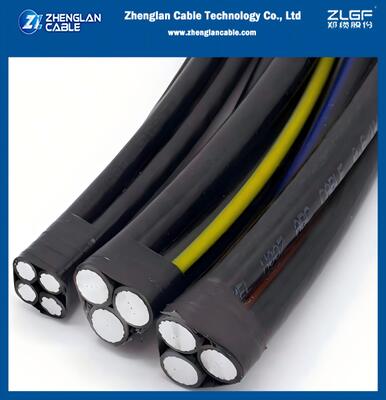 کابل خودنگهدار توزیع هوایی ولتاژ پایین 1 کیلوولت CAAI AAC/XLPE+AAAC/XLPE 2x2/0AWG+2/0AWG