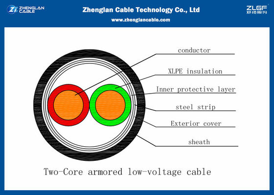 کابل برق زرهی دو هسته ای 0.6/1KV با عایق پی وی سی (CU/PVC/LSZH/DSTA/NYBY/N2XBY/NYRGBY/NYB2Y)