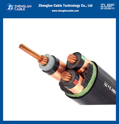 کابل‌های برق سه رشته زیرزمینی ولتاژ متوسط با روکش LSZH بدون زره